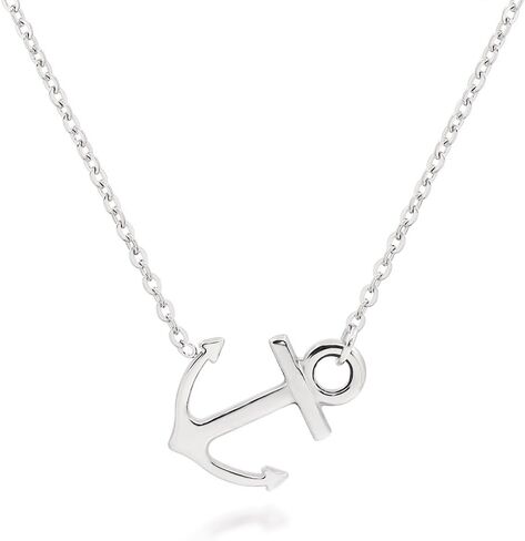 Stainless Steel Sideways Anchor Necklace For Women 16/18inches in Saudi Arabia