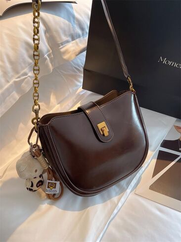 Women’s PU Leather Shoulder Bag, Fashion Hobo Crossbody Handbag with Adjustable Strap, Casual Underarm Purse in Saudi Arabia