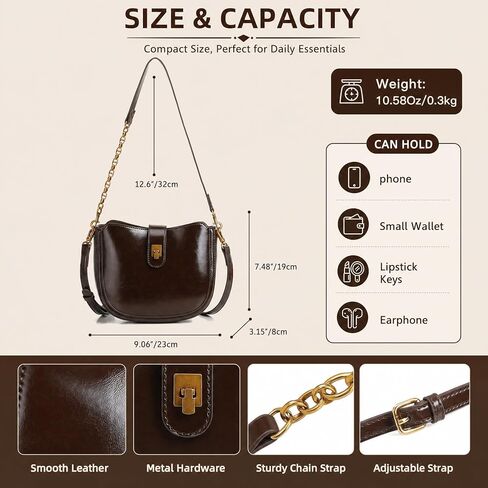 Women’s PU Leather Shoulder Bag, Fashion Hobo Crossbody Handbag with Adjustable Strap, Casual Underarm Purse in Saudi Arabia
