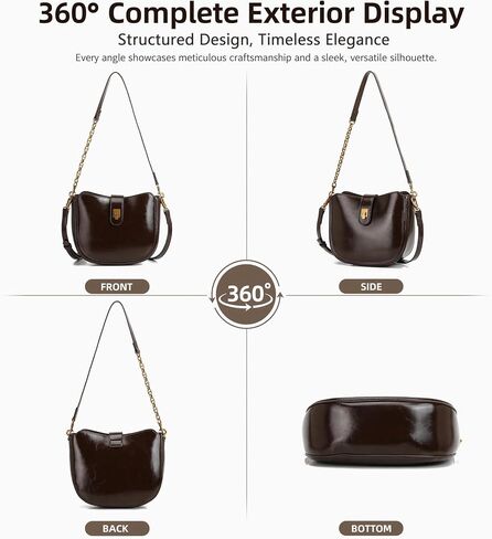 Women’s PU Leather Shoulder Bag, Fashion Hobo Crossbody Handbag with Adjustable Strap, Casual Underarm Purse in Saudi Arabia