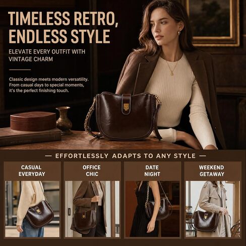 Women’s PU Leather Shoulder Bag, Fashion Hobo Crossbody Handbag with Adjustable Strap, Casual Underarm Purse in Saudi Arabia