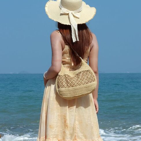Women's Straw Weaving Hobo Bag, Woven Beach Bag, Summer Travel Beach Handbags 2026 in Kuwait