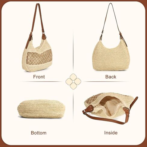 Women's Straw Weaving Hobo Bag, Woven Beach Bag, Summer Travel Beach Handbags 2026 in Kuwait