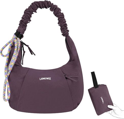 Shoulder Bag for Women, Soft Lightweight Nylon Hobo Bag,Water-Resistant Crescent Crossbody Bag, Slouchy Handbag in Saudi Arabia