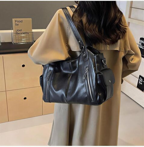 Crossbody Tote Bag for Women Large Size Retro Single-Shoulder Bag, handbag Bucket,Soft Hobo Bags,Purse for Gift,Travel,Work in Saudi Arabia