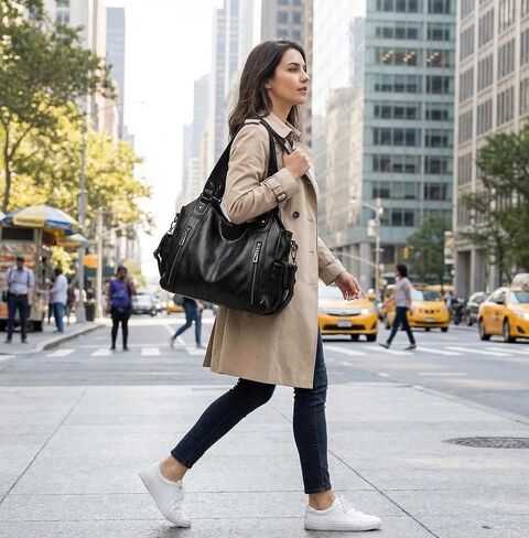 Crossbody Tote Bag for Women Large Size Retro Single-Shoulder Bag, handbag Bucket,Soft Hobo Bags,Purse for Gift,Travel,Work in Saudi Arabia
