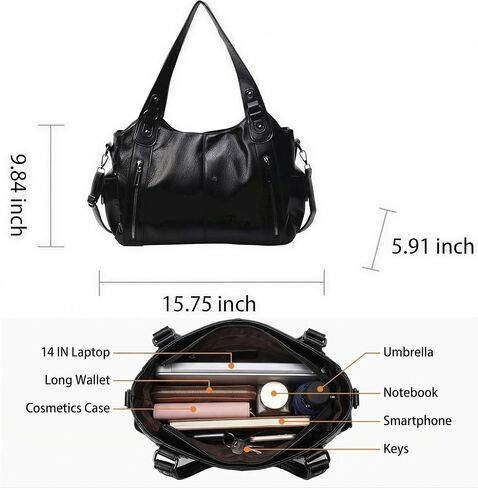 Crossbody Tote Bag for Women Large Size Retro Single-Shoulder Bag, handbag Bucket,Soft Hobo Bags,Purse for Gift,Travel,Work in Saudi Arabia