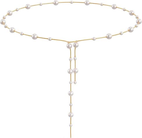 Pearl Waist Chain, Pearl Belts for Women Gold Pearls Belly Chains for Dresses Skirts Summer Bikini Beach Jewelry Accessories in Saudi Arabia