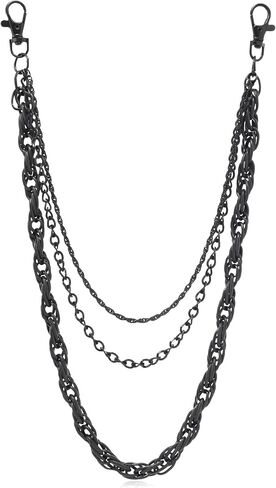 Black Purse Chain for Women Gothic Wallet Chain Belt Matte 3 Chain Strap for Bag Pants Grunge Western Style Accessories in Kuwait