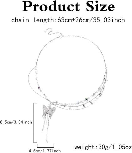 Butterfly Silver-Tone Multi-Layer Belly Navel Body Chain Trend Hollowed out in Kuwait