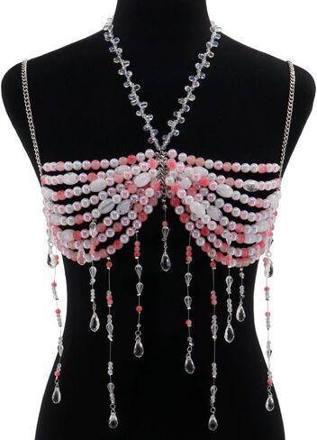 Candy Color Scheme Bridal Jewelry Handmade Body Chain,Pink Cute Style Body Jewelry for Women in Saudi Arabia