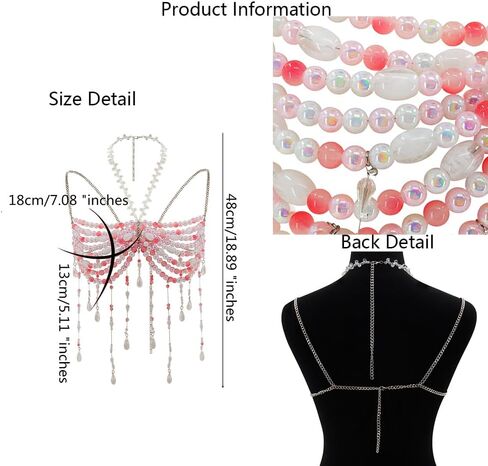 Candy Color Scheme Bridal Jewelry Handmade Body Chain,Pink Cute Style Body Jewelry for Women in Saudi Arabia
