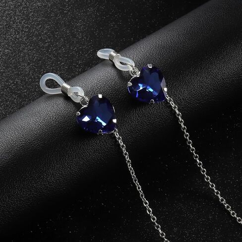 Sexy Bra Nipple Chain Blue Rhinestone Heart Pendant Choker Necklace for Women Non Piercing Adjustable Noose Fake Nipple Ring Statement Nightclub Bikini Festival Rave Party Lingerie Chest Body Jewelry in Kuwait