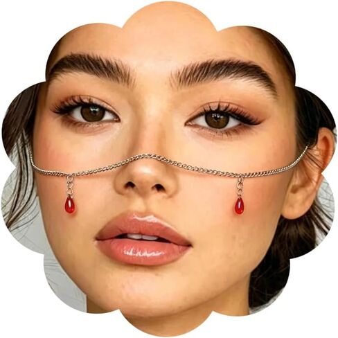 Face Chain for Women Nose Chain Gothic Vintage Accessories Party Costume Prom Jewelry in Kuwait