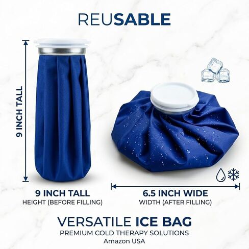 Reusable Ice Pack for Injuries, Hot and Cold Therapy Bag with Wide Mouth Cap, Cold Compress and Hot Water Bag for Knee, Shoulder, Back, Neck Pain Relief, Sprains, Swelling, Sports Injury in Kuwait