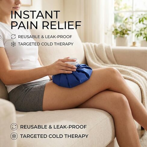 Reusable Ice Pack for Injuries, Hot and Cold Therapy Bag with Wide Mouth Cap, Cold Compress and Hot Water Bag for Knee, Shoulder, Back, Neck Pain Relief, Sprains, Swelling, Sports Injury in Kuwait