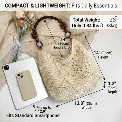 MYHOZEE Crochet Bag for Women Boho Beach Bag Fully Lined Summer Woven Tote Bag Lightweight Hobo Purse for Vacation in Saudi Arabia