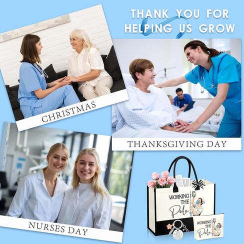 Nurse Gifts Nurses Week Gift Nurse Appreciation Gifts for Women Gift for Nurses Canvas Tote Bag Keychain in Saudi Arabia