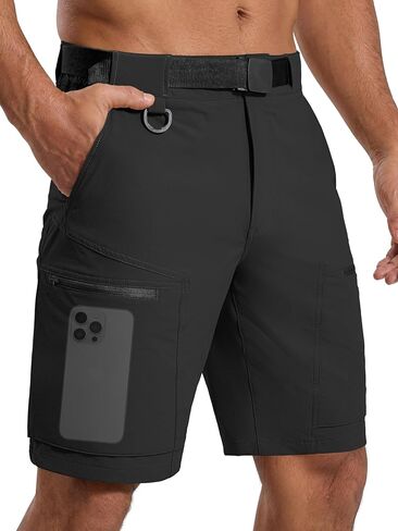 FREE SOLDIER Mens Cargo Hiking Shorts Lightweight Quick Dry Nylon Shorts with Belt for Tactical Work in Kuwait