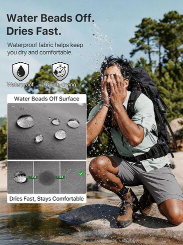 FREE SOLDIER Mens Cargo Hiking Shorts Lightweight Quick Dry Nylon Shorts with Belt for Tactical Work in Kuwait