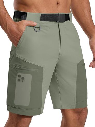 FREE SOLDIER Mens Cargo Hiking Shorts Lightweight Quick Dry Nylon Shorts with Belt for Tactical Work in Kuwait