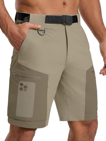 FREE SOLDIER Mens Cargo Hiking Shorts Lightweight Quick Dry Nylon Shorts with Belt for Tactical Work in Kuwait