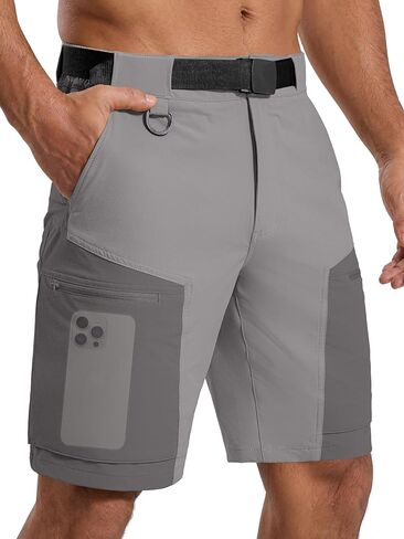 FREE SOLDIER Mens Cargo Hiking Shorts Lightweight Quick Dry Nylon Shorts with Belt for Tactical Work in Kuwait