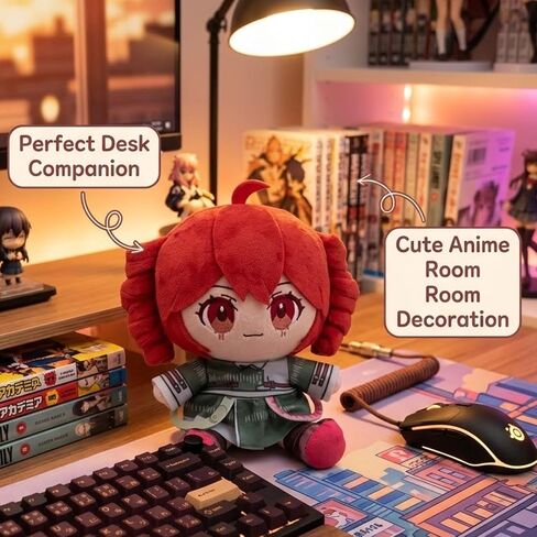 Pink Drill Twin Tail Virtual Singer Collectible 22cm, Cute Anime Character with 3D Twin-Drill Hair, Pink and Green Outfit Figure Stuffed, Soft Anime Pillow Gift for Fans in Saudi Arabia