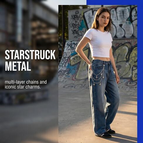 Pants Chain for Men Women -Trouser Chains, Jean Chains Goth Accessories Pant Chain Punk Acrylic Coloured Trouser Chain for Pants in Saudi Arabia