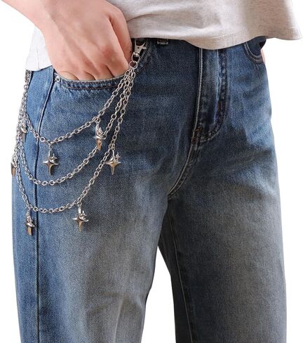 Pants Chain for Men Women -Trouser Chains, Jean Chains Goth Accessories Pant Chain Punk Acrylic Coloured Trouser Chain for Pants in Saudi Arabia