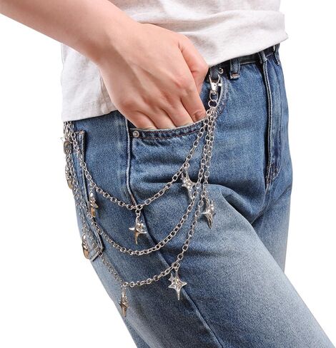 Pants Chain for Men Women -Trouser Chains, Jean Chains Goth Accessories Pant Chain Punk Acrylic Coloured Trouser Chain for Pants in Saudi Arabia