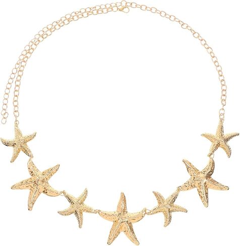 cobee Gold Starfish Waist Chain Belt for Women, Starfish Body Chain Shell Belly Chains Adjustable Bikini Link Waist Summer Beach Jewelry for Women in Kuwait