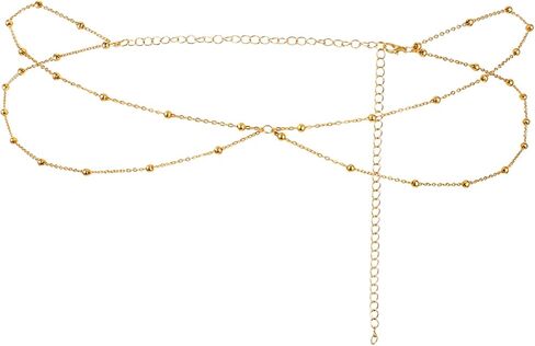 Waist Chain for Women Layered Belly Chains Adjustable Simple Bikini Beads Chain Summer Dainty Sparkle Gold Chains Belt for Jewelry Gifts Vacation Beach Accessories Prom Halloween Christmas in Kuwait