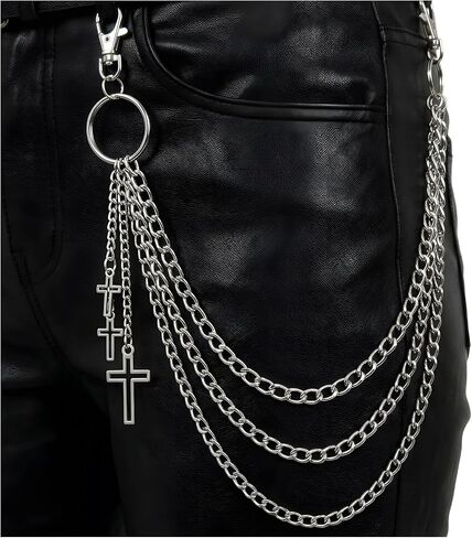Wallet Chain, Dual Lobster Clasps, Sturdy Alloy, Hip-Hop Jeans Chain Belt For Pocket, Dresses, Belts, Purses, Waist Pants Chain. Fits Women Men in Saudi Arabia