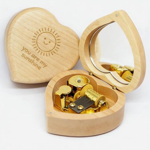 LunaMelody You are My Sunshine Music Box, Wooden Wind-up Music Box, Japanese Movement, Birthday Present, Musical Box Gifts for Christmas, Birthday and Valentine's Day, You My Sunshine in Kuwait