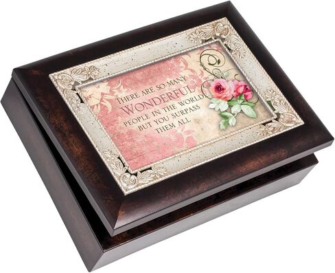 Cottage Garden Many Wonderful People You Surpass Burlwood Jewelry Music Box Plays Wonderful World in Kuwait
