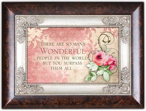 Cottage Garden Many Wonderful People You Surpass Burlwood Jewelry Music Box Plays Wonderful World in Kuwait