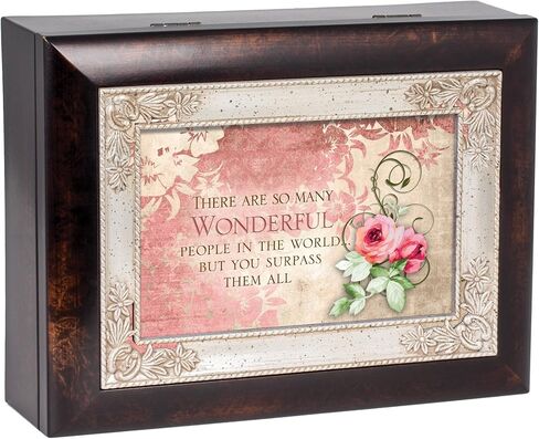 Cottage Garden Many Wonderful People You Surpass Burlwood Jewelry Music Box Plays Wonderful World in Kuwait