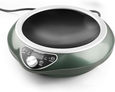 Induction Wok Cooktop Induction Burner 1700W/85V~120V Electric Wok Curved Surface Electronic Cooker Concave Stoves in Kuwait