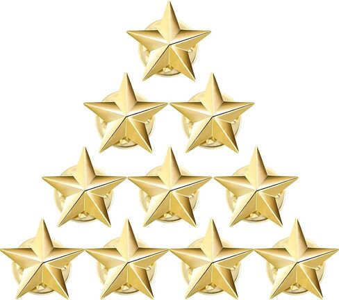 10 Pcs Star Badge Lapel Pin for Men and Women, Bulk Memorial Day Gold Star Badge Lapel Pins, Veterans Independence Day Celebration Labor Party Costume Decoration in Kuwait