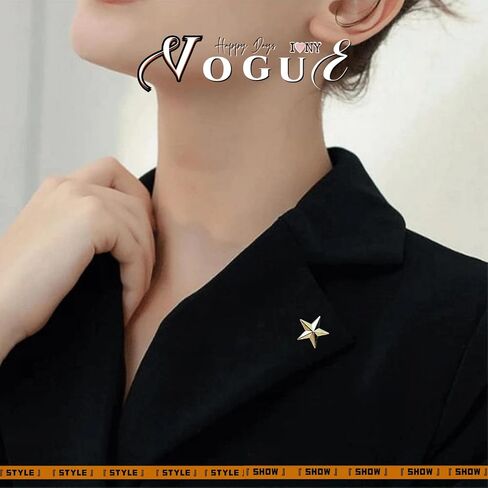 10 Pcs Star Badge Lapel Pin for Men and Women, Bulk Memorial Day Gold Star Badge Lapel Pins, Veterans Independence Day Celebration Labor Party Costume Decoration in Kuwait
