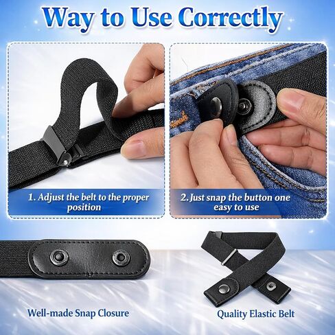 5 Pcs No Buckle Belts for Women, Elastic Belts for Women, Invisible Stretch Buckleless Waist Belts, Adjustable No Buckle Belt Set for Jeans Pants Dresses in Saudi Arabia