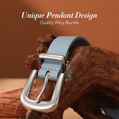 SANSTHS Skinny Women Belt for Jeans Pants Dresses, Thin PU Leather Belts for Women with Silver Alloy Buckle in Kuwait