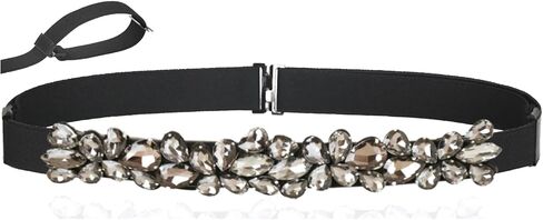 Adjustable Belt Women Rhinestone Belts Crystal Sparkly Dress Belt Thin Elastic Waist Belts for dressy Lady in Saudi Arabia