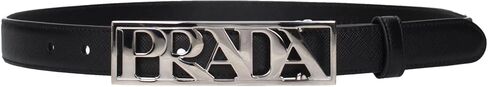 Prada Women’s Saffiano Leather Belt – Style 1CC267 053 F0632 – Black Calf Leather, Silver-Tone Buckle, Made in Italy. Size 90 cm / 35.5 in in Kuwait