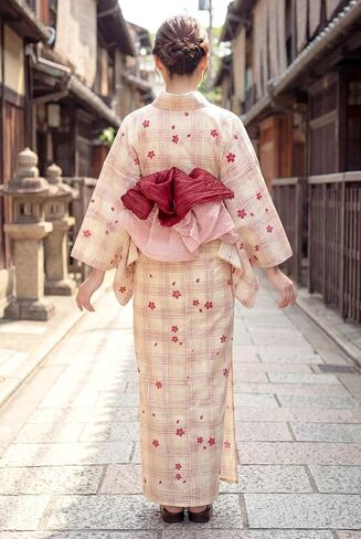 Dita Two-Tone Heko Obi Sash for Women – Reversible Yukata Obi Belt, Soft Lightweight Japanese Kimono Waist Belt 40×400cm in Kuwait