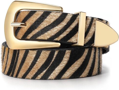 SUOSDEY Women's Leather Belts for Jeans Pants, Vintage Western Belt with Gold/Silver Buckle in Kuwait