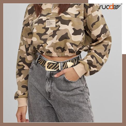 SUOSDEY Women's Leather Belts for Jeans Pants, Vintage Western Belt with Gold/Silver Buckle in Kuwait