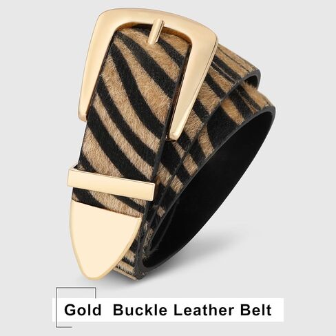 SUOSDEY Women's Leather Belts for Jeans Pants, Vintage Western Belt with Gold/Silver Buckle in Kuwait