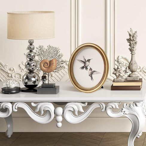 JarThenaAMCS Vintage Gold Framed Wall Art Hummingbird Canvas Prints Ornate Antique Style Picture Frame Sketch Painting for Living Room Bedroom Home Farmhouse Mantel Table Wall Decor, 11.4 x 9.6 Inch in Kuwait